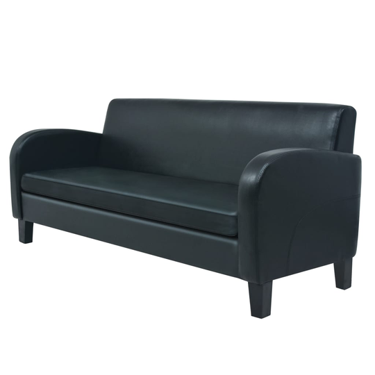 vidaXL 3-personers sofa kunstlæder sort
