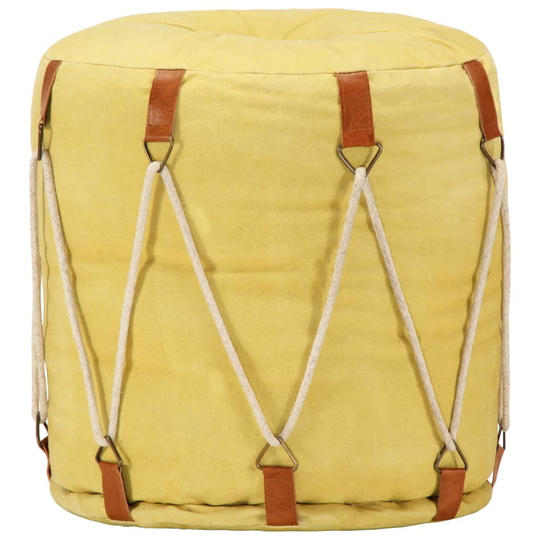 vidaXL puf i bomuldsstof 40 x 40 cm gul