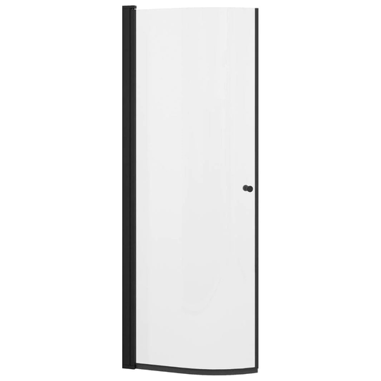 Vikingbad Liam Dusjdør Buet H195cm Svart Matt / 90cm Venstre Klart Glass