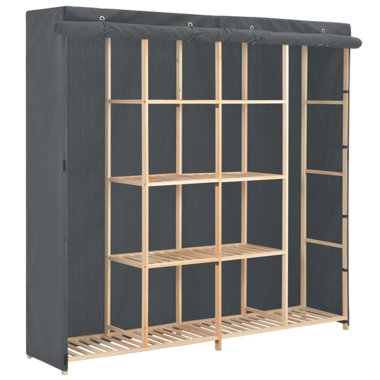 vidaXL klædeskab 173 x 40 x 170 cm stof grå