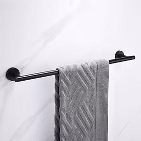 håndklestang for bad, matt svart håndkleholder i rustfritt stål, veggmontert håndklestativ (40cm~60cm)