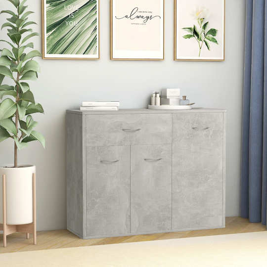 vidaXL skænk 88x30x70 cm konstrueret træ betongrå