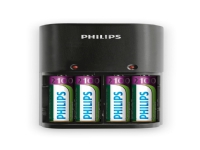 Philips MultiLife Batterioplader SCB1490NB/12, Nikkel-Metalhydrid (NiMH), AA, AAA, Batterier inkluderet