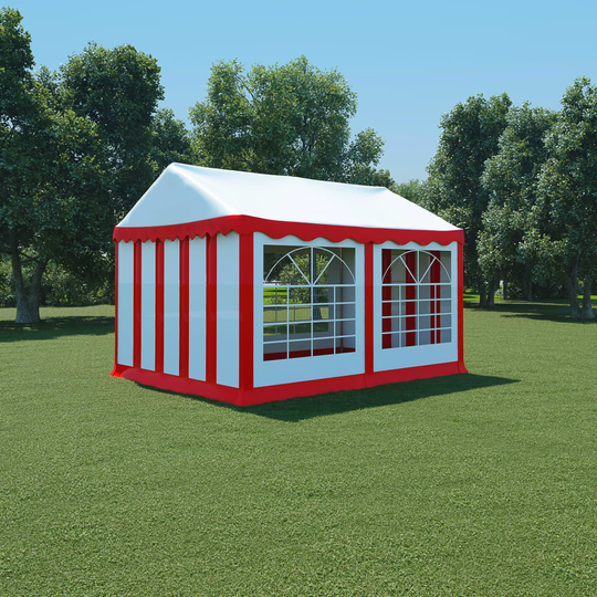vidaXL havetelt PVC 3 x 4 m rød og hvid