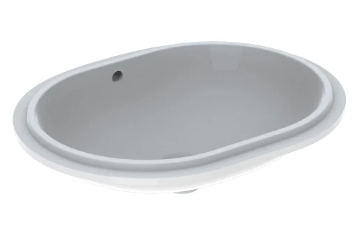 Geberit VariForm servant m/overløp, underlimning, ellipse, 61x46 cm, med KeraTect