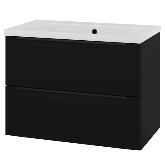 Linn Bad Mari D45cm Servantskap Svart Matt / 80cm 2 Skuffer