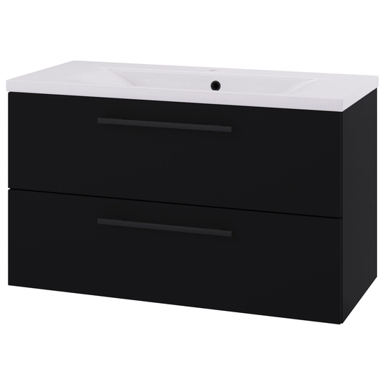 Linn Bad Ingrid D45cm Servantskap Svart Matt / 100cm 2 Skuffer