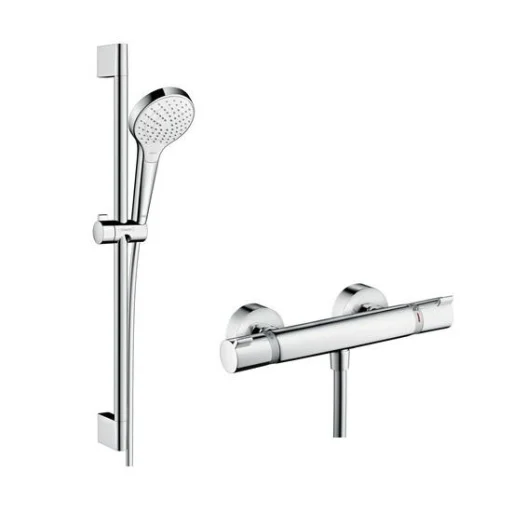 Hansgrohe Croma Select S Vario Dusjsett m/Termostat 65 cm, Krom/Hvit