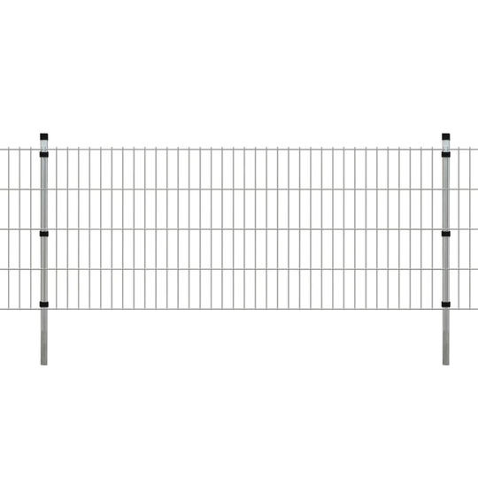 vidaXL 2D paneler og pæle til havehegn, 2008x830 mm, 6 m, sølv
