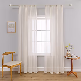 Ensfarget Gardiner Skygge Et panel Ren Stue Curtains