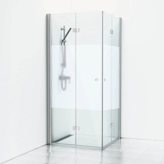 Svedbergs Skoga Dusjhjørne Leddet Krom / 70x90cm Halvfrostet Glass