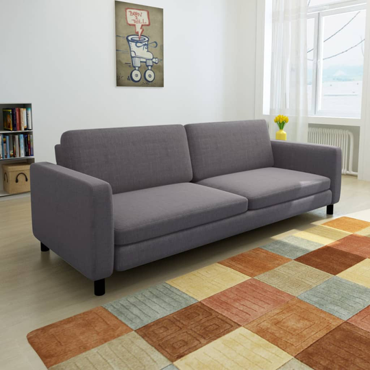 vidaXL 3-personers sofa i mørkegråt stof