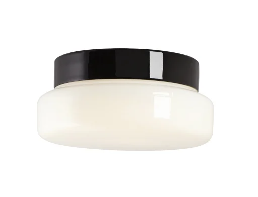 Tak- og veggarmatur Classic LED 12W 3000K, sort/opal, IP44