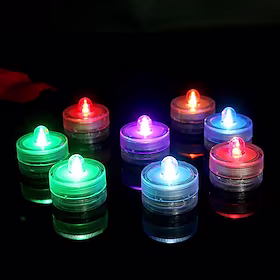 10stk LED-fargerike stearinlys runde vanntett undervannslys utendørs batteri nedsenkbart lys for bryllupsbad dambasseng badekar akvariefest vase dekorasjon