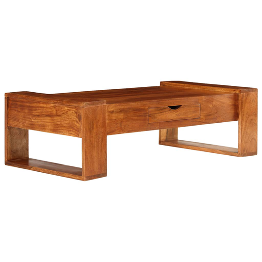 vidaXL sofabord i massivt akacietræ 100 x 50 x 30 cm brun