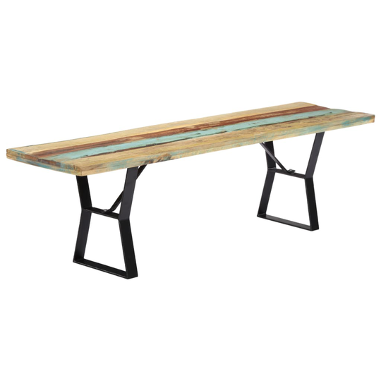 vidaXL bænk 160 cm massivt genbrugstræ