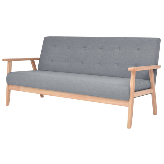vidaXL 3-personers sofa i stof lysegrå