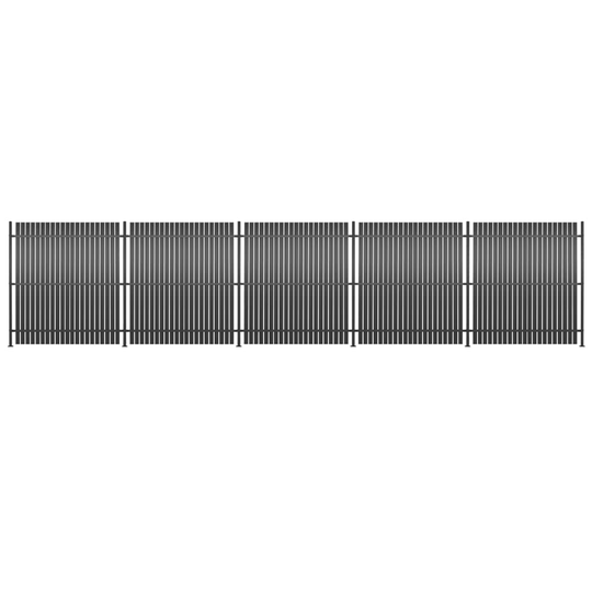 vidaXL hegnspaneler 5 stk. aluminium 900 x 180 cm antracitgrå