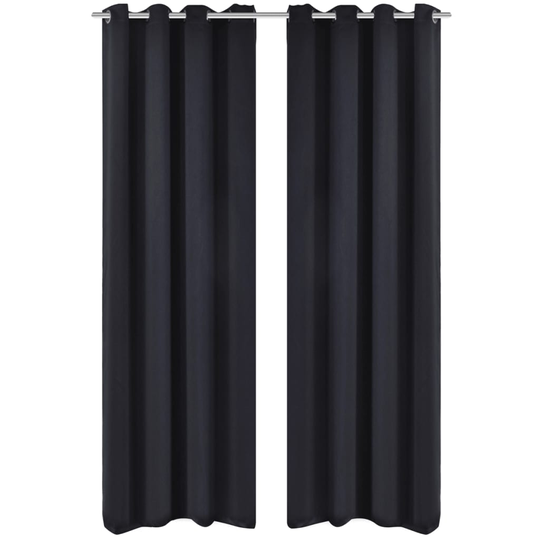 2 stk Sort Blackout Gardiner med Metal Ringe 135 x 245 cm