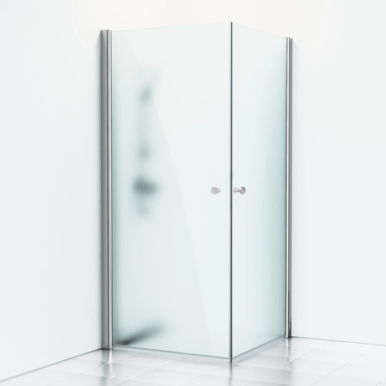 Svedbergs Skoga Dusjhjørne Rett - Frostet Glass Krom / 70x70cm