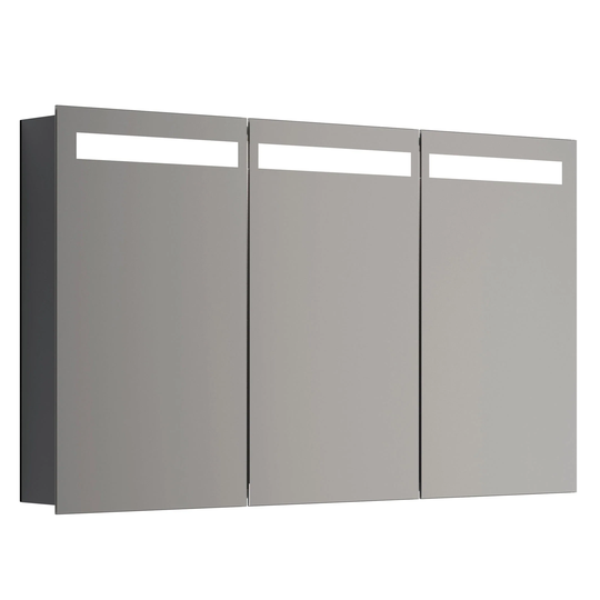 Dansani Mido+ Global Speilskap LED 3 Dører B120xh70cm Grå Matt / 120cm