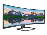Philips P-line 498P9 - LED-skærm - kurvet - 49 (48.8 til at se) - 5120 x 1440 Dual Quad HD @ 70 Hz - VA - 450 cd/m² - 3000:1 - 5 ms - 2xHDMI, DisplayPort - højtalere - sort struktur