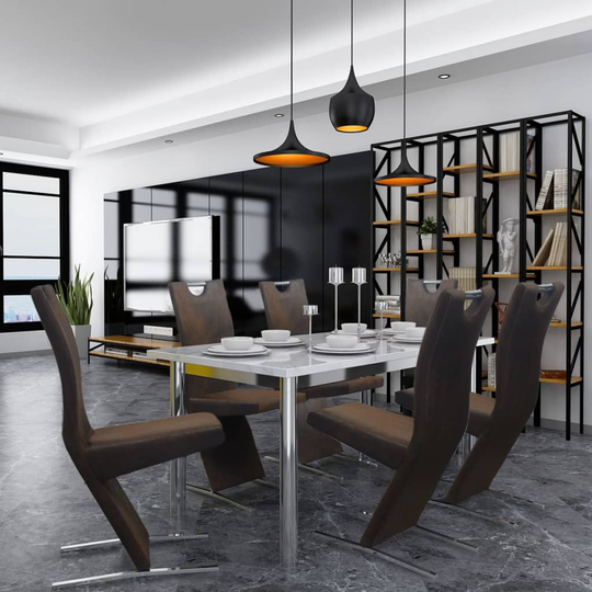 vidaXL spisebordsstole 6 stk. stof brun