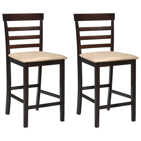 vidaXL barstole 2 stk. stof brun