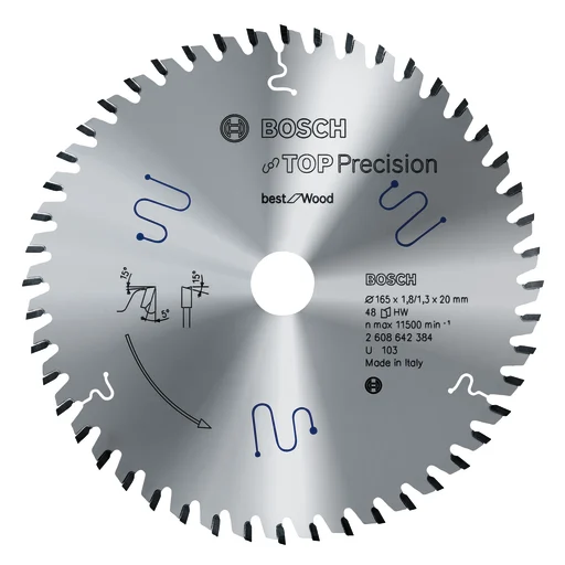 Sirkelsagblad, Top Precision Wood, Ø165 / 20 mm, 32 td.