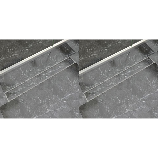 vidaXL lineære bruseafløb 2 stk. 930 x 140 mm rustfrit stål