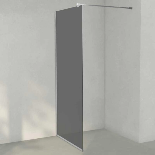 INR Iconic Nordic Rooms Dusjvegg ARC 20 Frame Måltilpasset Krom / Dark Frostet Glass