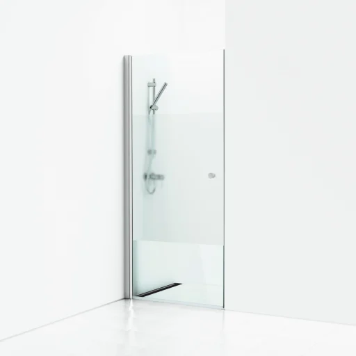 Svedbergs Skoga svingdør 90 cm, halvfrostet glass/matt alu