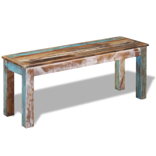 vidaXL bænk 110x35x45 cm massivt genbrugstræ