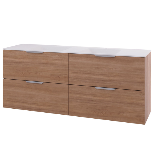 Linn Bad Selma Glatt 2 Skuffer Eikefiner D45cm Servantskap Eik / 160cm Valgfri
