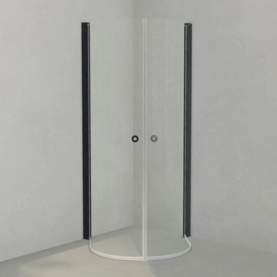 INR Iconic Nordic Rooms Dusjhjørne Linc Monument, Klart Glass B93xd78cm Svart Matt /
