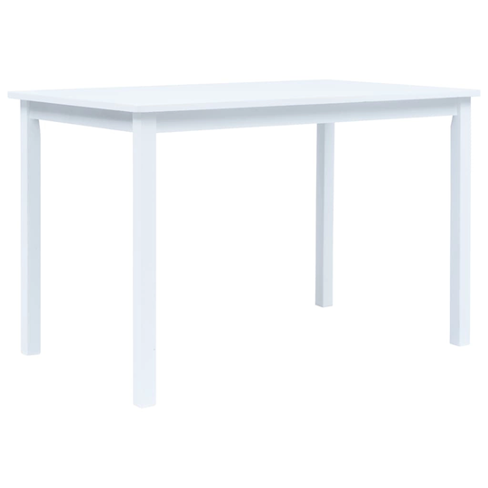 vidaXL spisebord 114 x 71 x 75 cm massivt gummitræ hvid