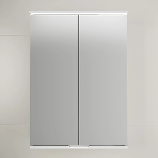Linn Bad Hilde Speilskap med Overlys og Stikk Hvit Matt / 60cm