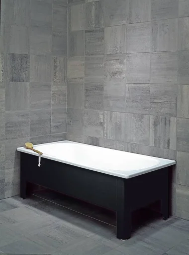 Svedbergs Badekar, 170x70 cm m/halvfront, Sort emalje