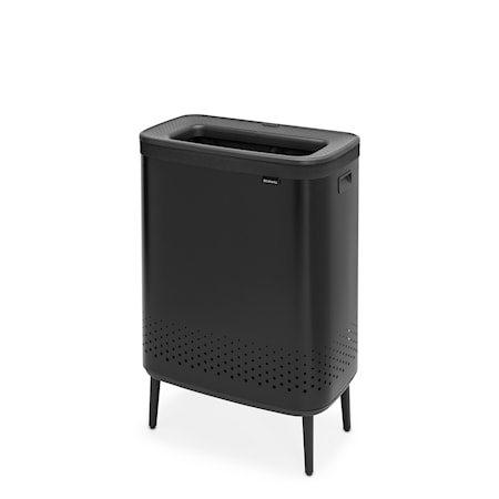 Bo Vasketøjskurv HI Matsort Plastlåg 2x45 L