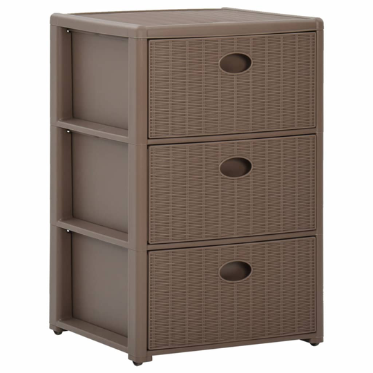 vidaXL kommode 40x40x60 cm 3 skuffer gråbrun