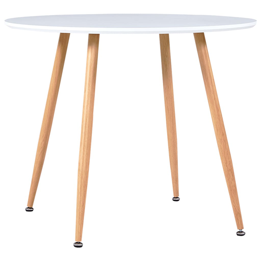 vidaXL spisebord 90 x 73,5 cm MDF hvid og egetræsfarve