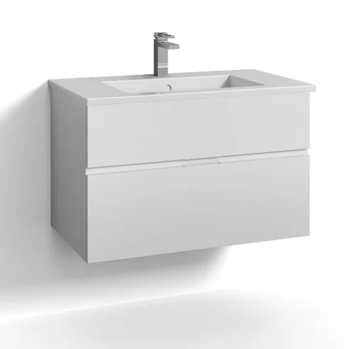 Svedbergs Forma servantskap m/2 skuffer & integrert grep, 80x45cm, hvit