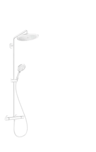 Hansgrohe Croma Select S 280 komplett dusjsystem m/EcoSmart & Raindance Select hånddusj, matt hvit
