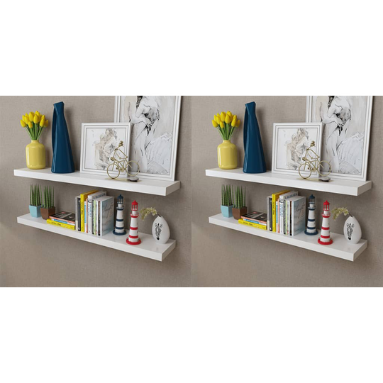 vidaXL væghylder 4 stk. 100 cm hvid