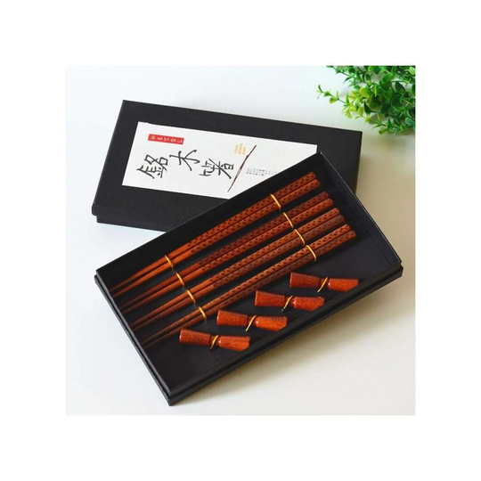 Spisepinde / Chopsticks med holder - 4 par