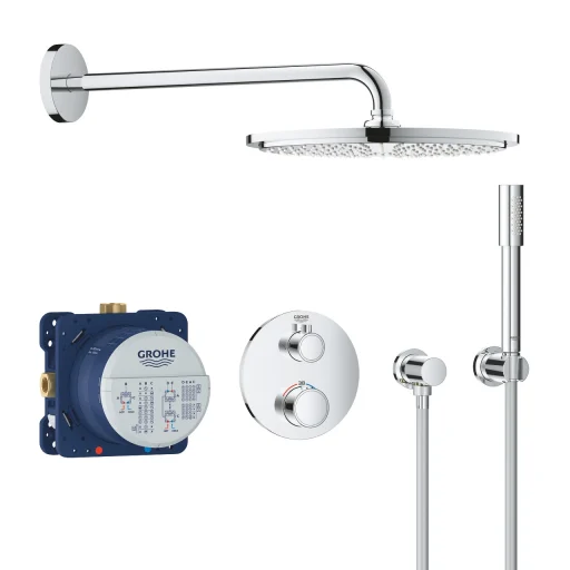 Grohe Grohtherm Rainshower Cosmopolitan 310 dusjsystem med termostat, Ø31 cm hodedusj, krom