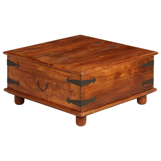 vidaXL sofabord massivt akacietræ sheeshamfinish 80 x 80 x 40 cm