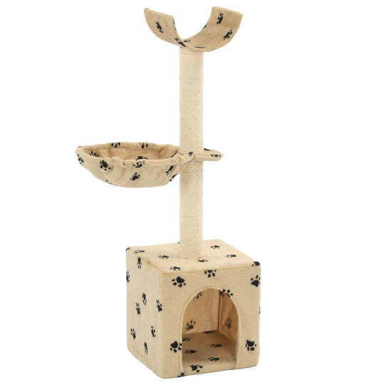 vidaXL kradsetræ til katte med sisal-kradsestolper 105 cm poteprint beige