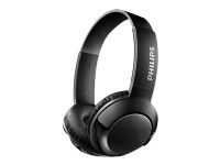 Philips BASS+ SHB3075BK - Hovedtelefoner med mik. - på øret - Bluetooth - trådløs - sort