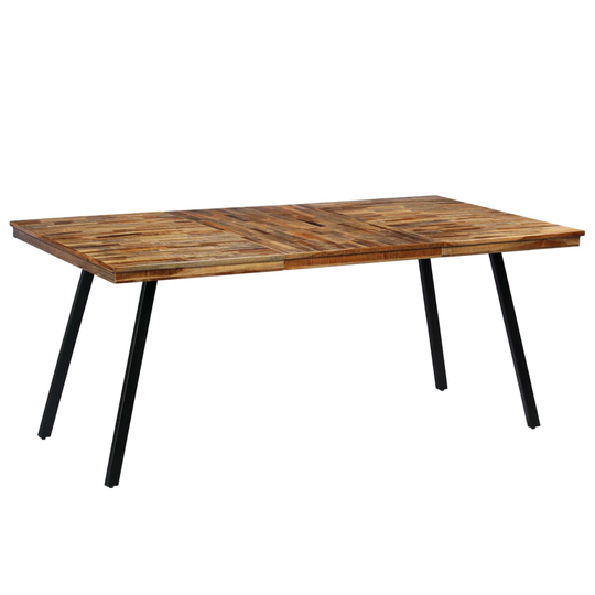 vidaXL spisebord i genanvendt teak og stål 180 x 90 x 76 cm